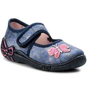 Superfit Belinda Mule Mädchen - Baumwoll Hausschuhe Mit Klettverschluss