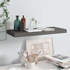 vidaXL Floating Wall Shelf High Gloss Grey 60x23.5x3.8 cm MDF