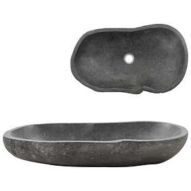 vidaXL Wash Basin River Stone Oval 60-70 cm