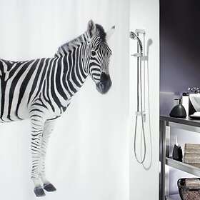 Spirella Duschdraperi Zebra Black 180x200cm