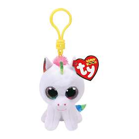 TY Bamse Pixy White Unicorn Clip