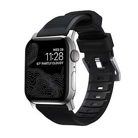 Nomad Apple Watch Armband Rugged Band Svart Silver 38/40/41MM