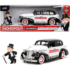 Jada Bil med Figur Mr. Monopoly & 1939 Chevy Master Deluxe 1:24