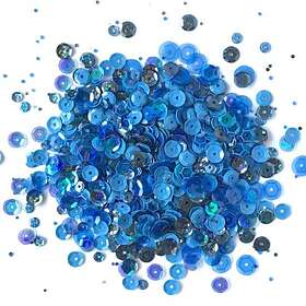 Buttons Galore 28 Lilac Lane Paljetter Denim Blues 6mm 40g