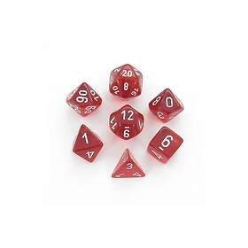 Dice Set 7 Translucent Red/White