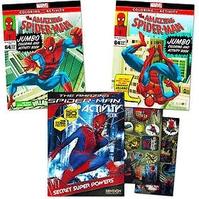 Marvel Spider-Man Spiderman Colouring Book Set with Stickers and Posters (3 Book